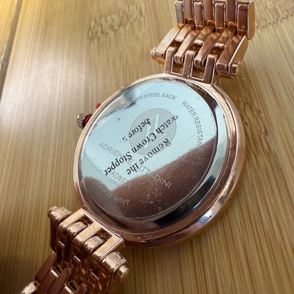 NWT Adrienne Vittadini Rose Gold/Silver/Crystal Ladies' Watch AD8520, 39mm - Picture 5 of 5